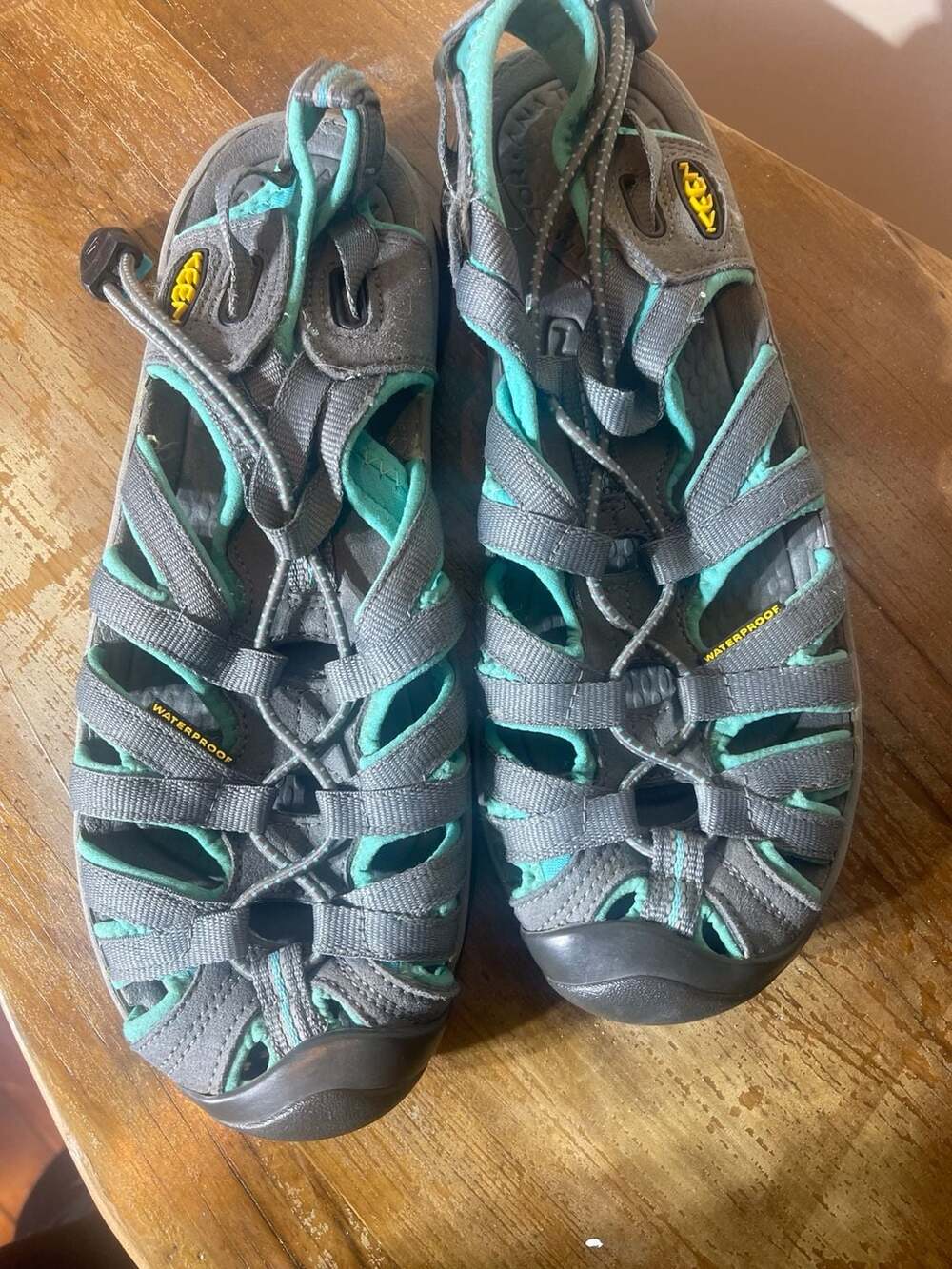 KEEN Whisper Women's Waterproof Sandals Grey and Aqua